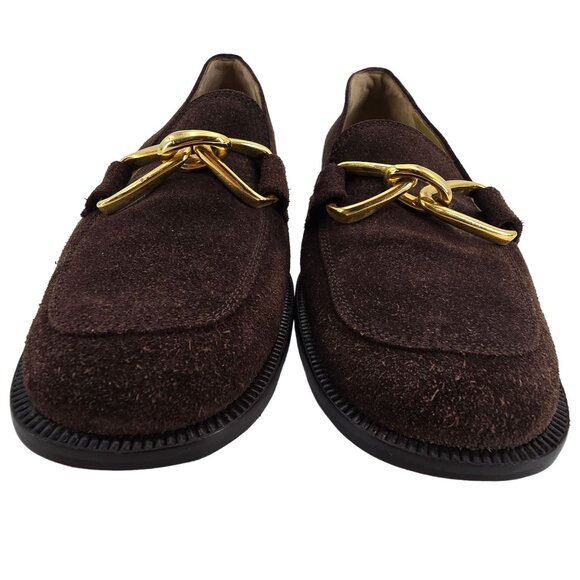 Bruno Magli Italy Womens 6.5AA Brown Suede Leather Dress Shoes Horsebit Loafers - Picture 10 of 12